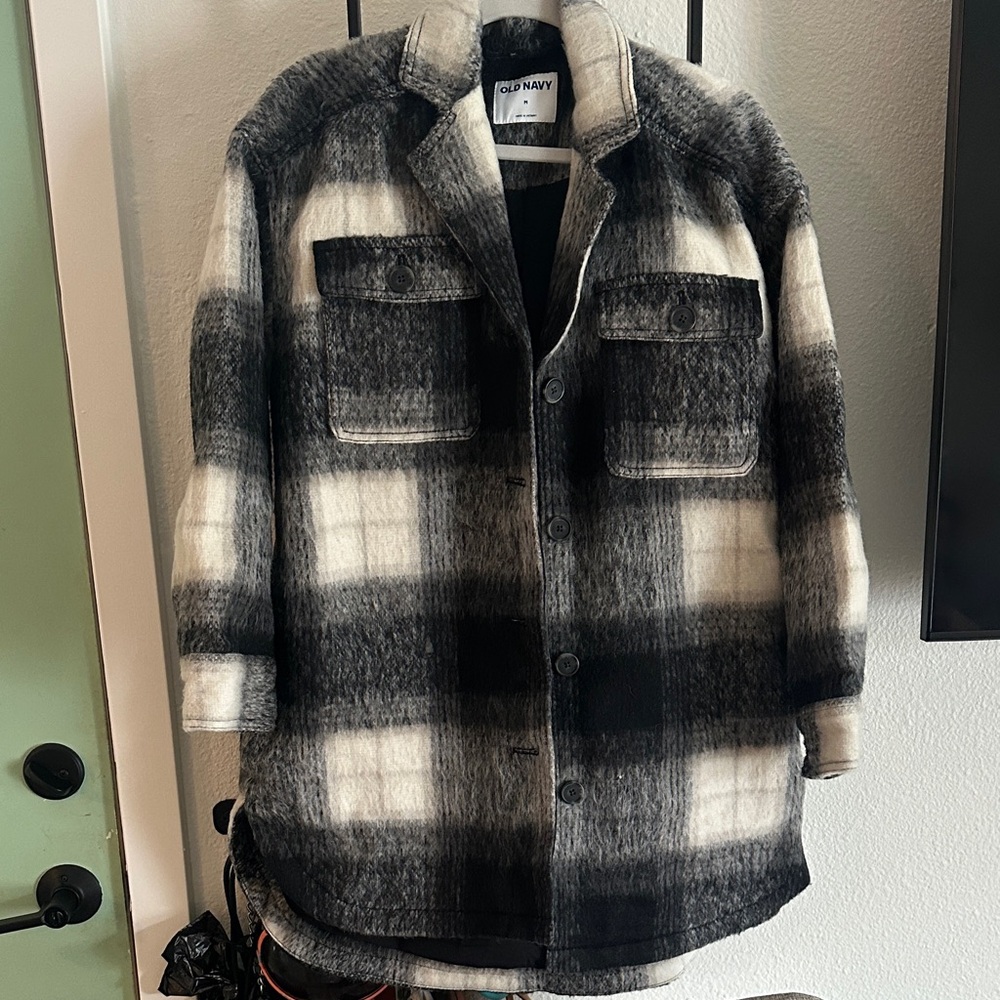 Old Navy Black and White Plaid Jacket